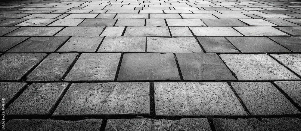 Fototapete a gray sidewalk block pattern with copy space image