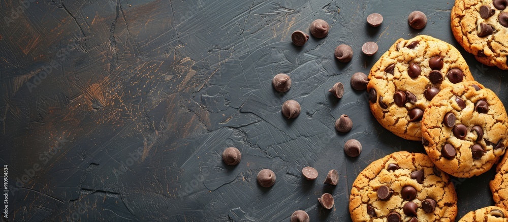 Aufkleber delicious chocolate chip cookies with plenty of copy space image