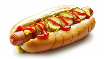 Classic American Hot Dog with Toppings
