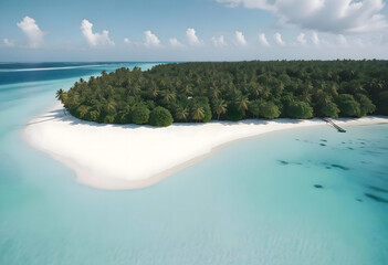 Concept photo of ocean and beach, tropical landscape