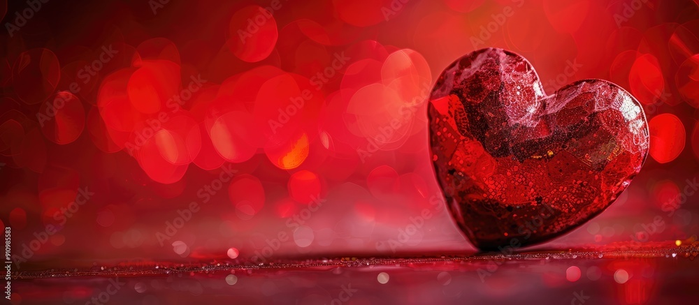 Aufkleber close up red heart background image perfect for love themed greeting cards banners and posters desig