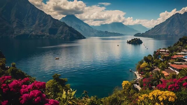 Amazing Lake Atitlan Guatemala panorama

