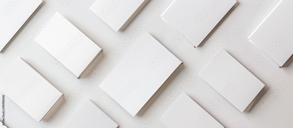 Leinwandbilder design mockup with blank business cards on a white background with copy space image