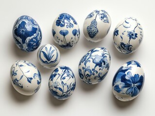 Blue and White Decorative Eggs