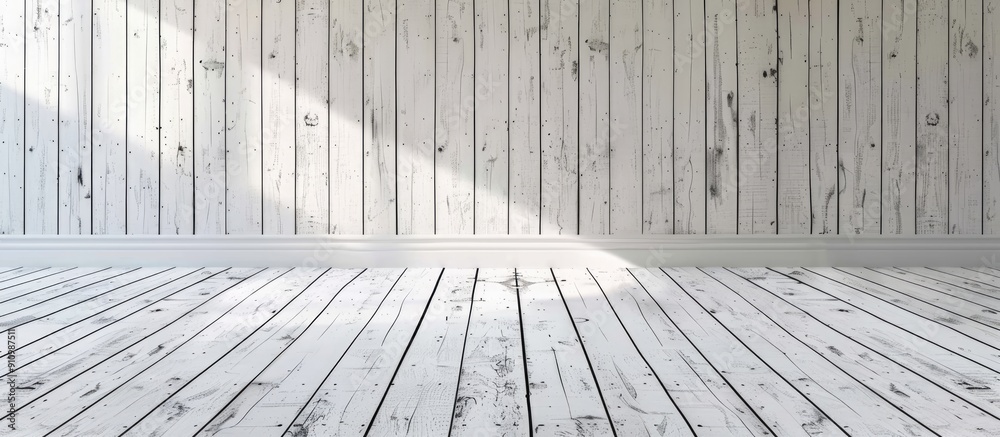 Poster background with a textured white hardwood wall with copy space image