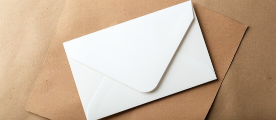 On a brown background display a white paper card that is empty for a message with ample copy space image