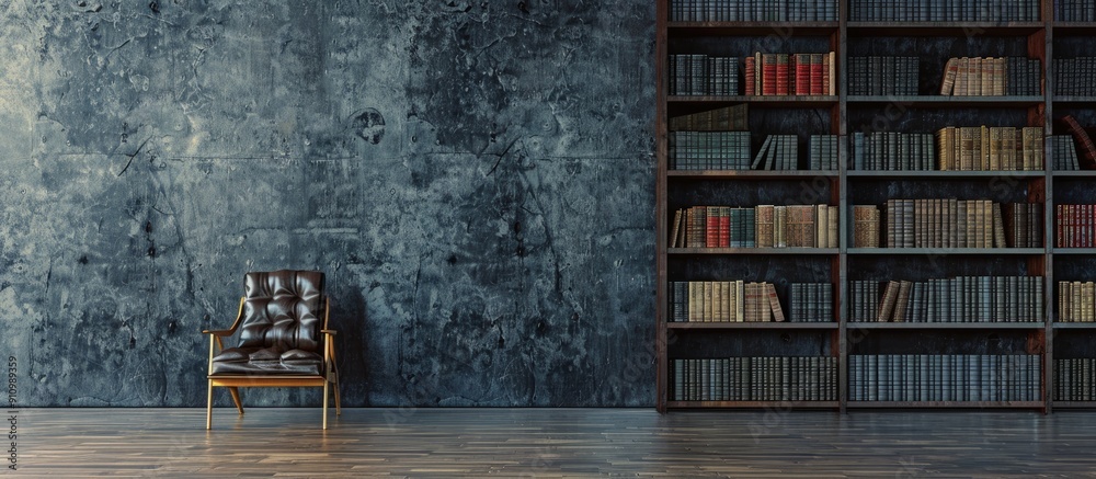 Leinwandbilder empty bookshelf and grey wall offering a versatile copy space image to showcase products or mock des