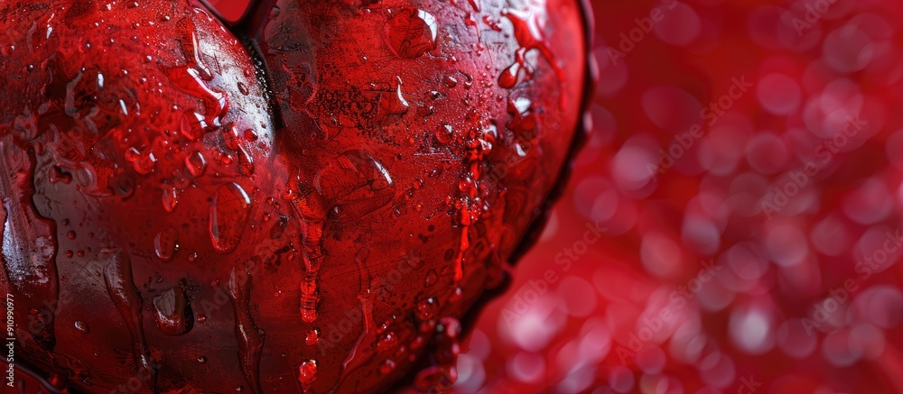 Aufkleber Close up red heart background image perfect for love themed greeting cards banners and posters designed with ample copy space for additional text