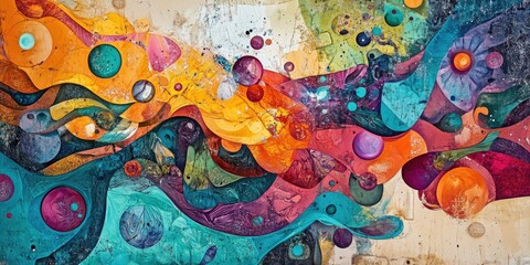 Obraz premium Colorful Mural on Building Side