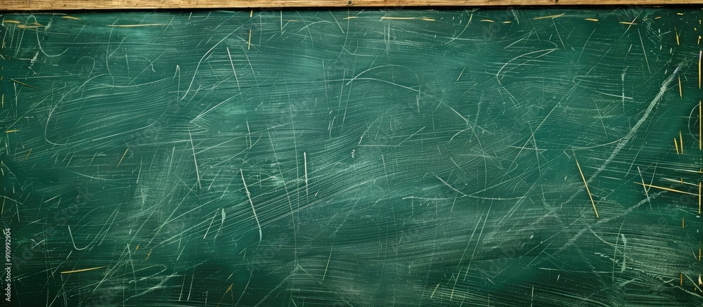 Poster Texture of a green chalkboard with copy space image