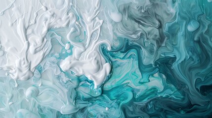 An intriguing abstract image showcasing whimsical blue and white swirling patterns that seem to dance and blend, evoking creativity, inspiration, and a dreamy atmosphere.