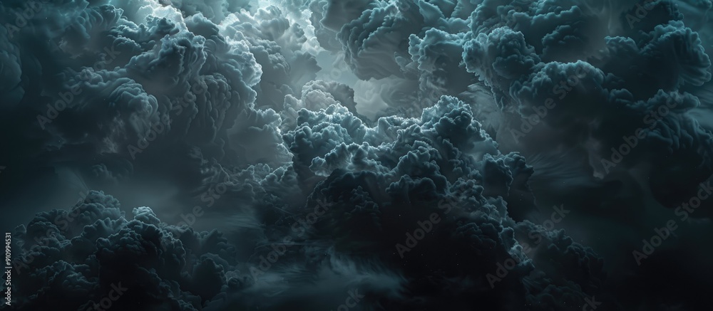 Aufkleber Gloomy sky filled with menacing dark storm clouds perfect for a brooding copy space image