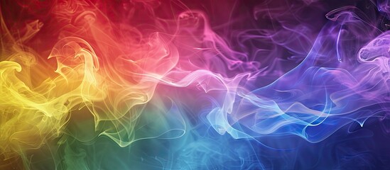 Fototapeta premium Flag with rainbow smoke suitable for background with copy space image