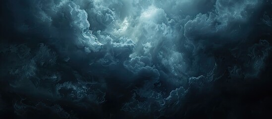Dark stormy sky with ominous clouds before rain creates a moody and frightening atmosphere Perfect for a dramatic copy space image