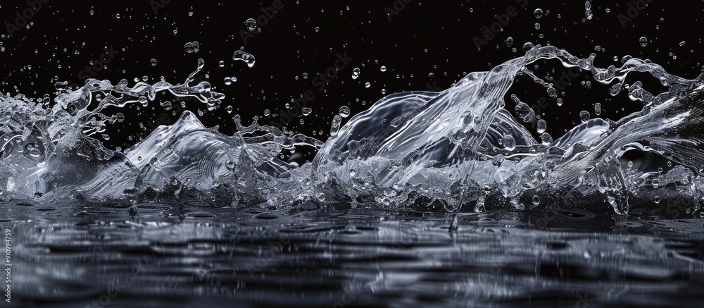 Fototapete water splashing against a dark backdrop with copy space image