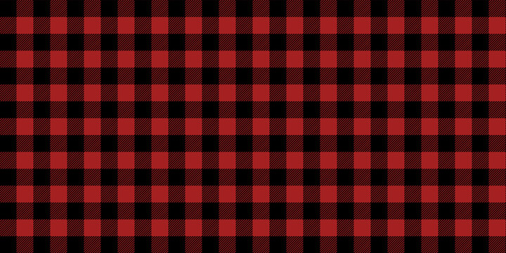 Buffalo Plaid Pattern, tartan lumberjack red black plaid seamless pattern. Flannel check plaid texture for decorating, wallpaper, wrapping paper, fabric, backdrop, art, illustration