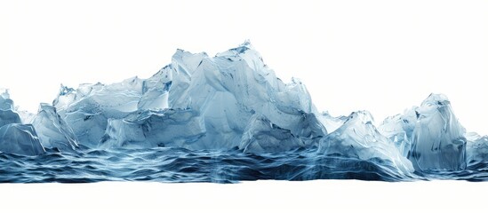 A poignant reminder of climate change s effects is depicted in the striking image of a melting ice cap with its jagged edges set against a white backdrop the background leaving ample copy space for t