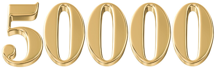 Golden 3D Number Followers 50000