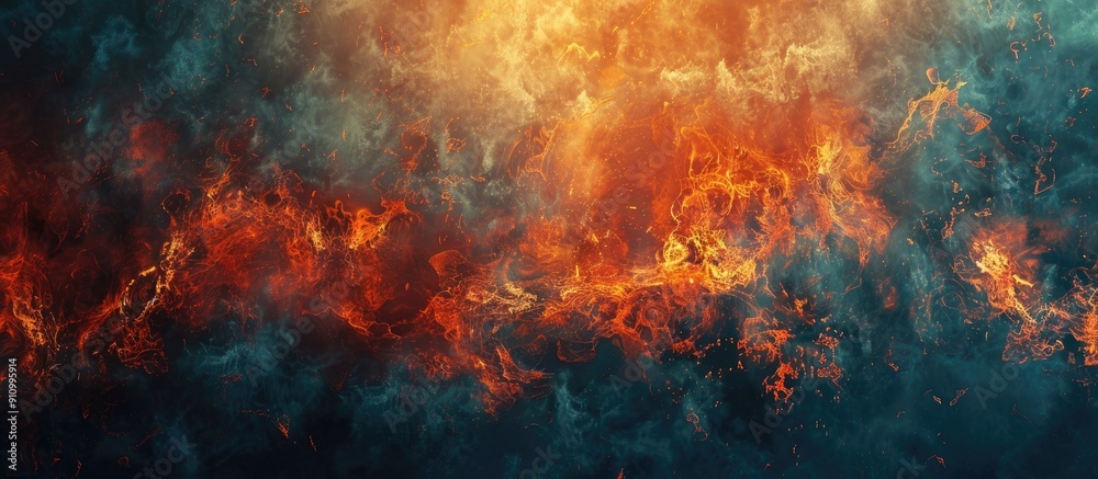 Poster A textured background with a blazing flame perfect for copy space image