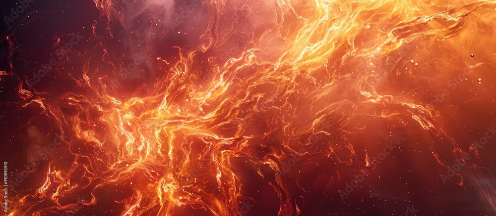 Poster gorgeous flames radiate from the copy space image