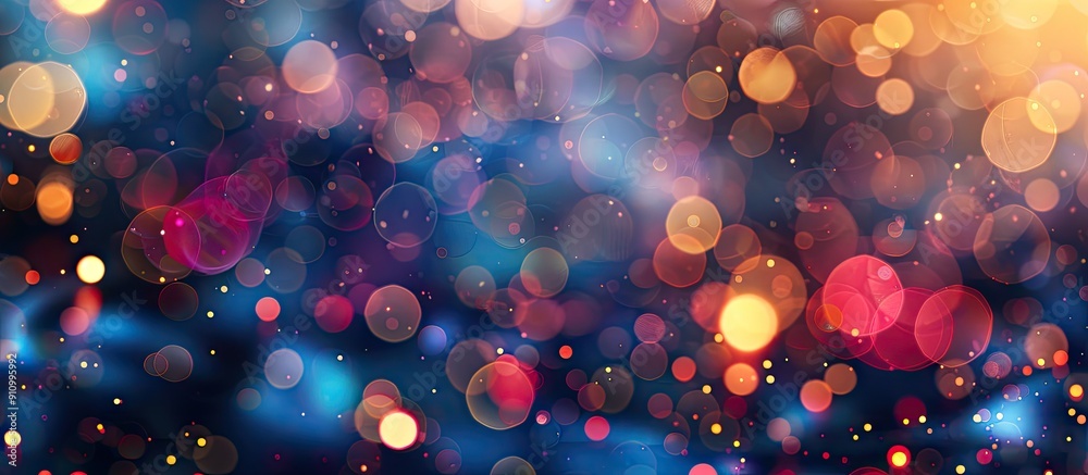 Poster Background featuring an abstract pattern of out of focus lights with ample copy space image