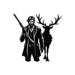 man with hunting silhouette
