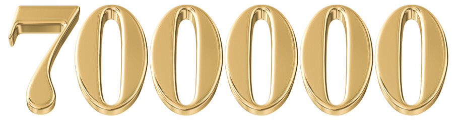 Golden 3D Number Followers 700000