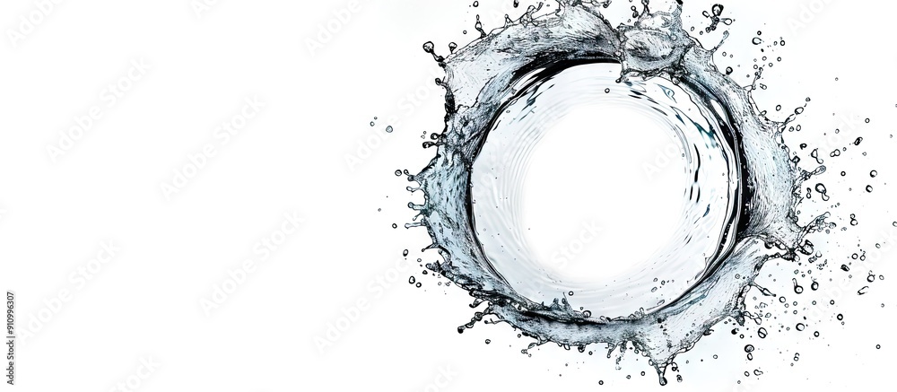 Aufkleber circular water splash isolated on a white background with copy space image