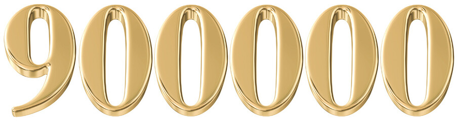 Golden 3D Number Followers 900000