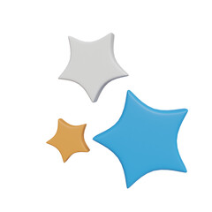 blue stars 3d illustration