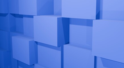 Blue abstract 3d rendering of a modern geometric background. Minimalistic design for poster, cover, branding, banner, background.