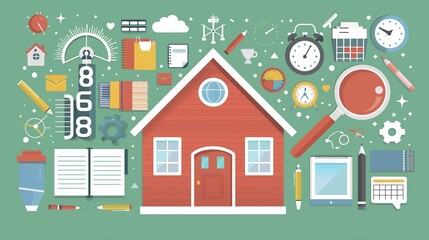 Fototapeta premium Abstract back to school background illustration