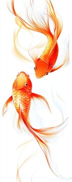 orange koi fish swimming gracefully clip art preview