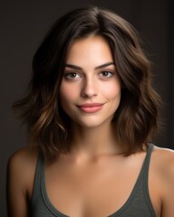 Naklejka premium Portrait capturing essence of womans beauty and confidence