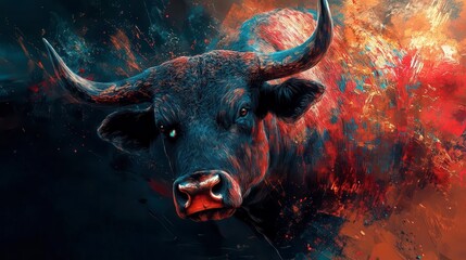 Stunning digital art capturing bullish and bearish trends in equities, emphasizing symbolic momentum and performance