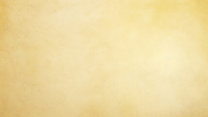 Obraz premium yellow delicate background with vintage floral wallpaper ornament on the wall copy space blank, warm glowing shades