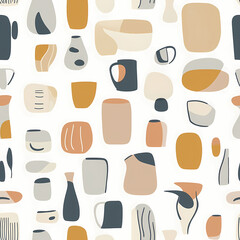 Abstract Pottery seamless pattern