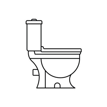 recommend clip art: Lavatory pan linear icon. Thin line illustration. Toilet. Contour symbol. Vector isolated outline drawing.