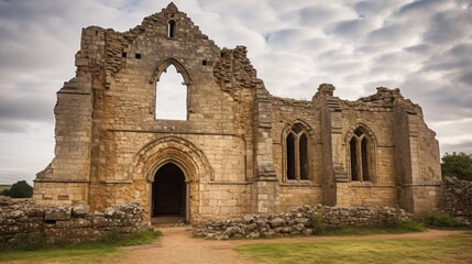 Exterior of deserted medieval church