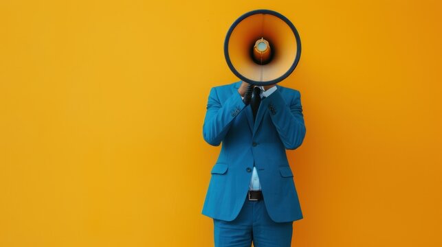 The man with megaphone