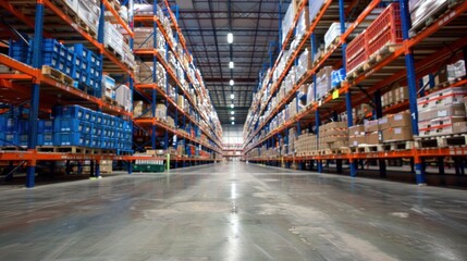 Fototapeta premium Inventory Management: With greater scale, firms enhance inventory management, cutting down on holding costs and improving overall efficiency through optimized stock processes. 