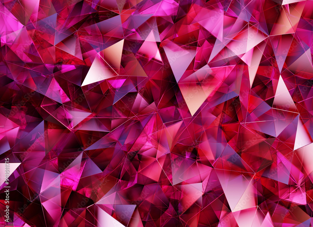 Poster luxury abstract realistic red crystal texture reflection close up background 3d rendering