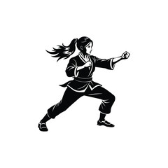 kung fu girl silhouette 