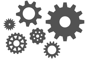 歯車のイラスト　グレー