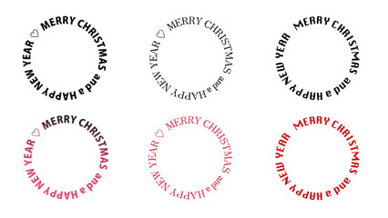 クリスマスと年末年始のアルファベット文字を丸くサークル状のロゴにして製作した