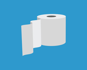 Toilet paper roll or tube icon design, template for wc. Bathroom hygiene icons, kitchen cleaning towel. Blank soft scroll product.