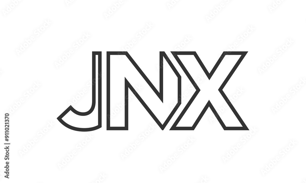 Fototapete JNX logo design template with strong and modern bold text. Initial based vector logotype featuring simple and minimal typography. Trendy company identity.