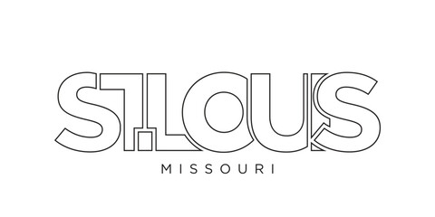 St. Louis, Missouri, USA typography slogan design. America logo with graphic city lettering for print and web.