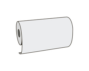 Textile roll vector icon. Paper tube illustration design for kitchen cleaning towel, carpet, scroll whatman, fabric.