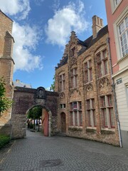 Fototapeta premium medieval street in Bruges Belgium 